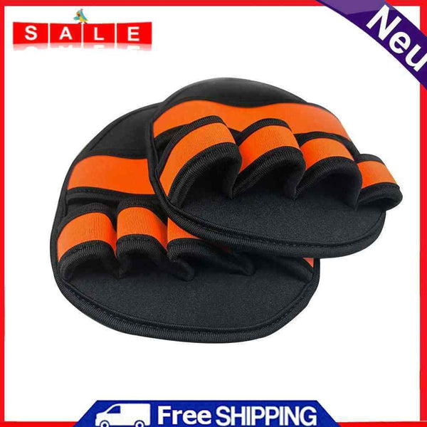 2x Workout Gloves Non-Brief Fitness Sports Weightlifting Palm Grip Pads Orange