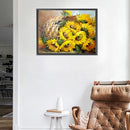 5D DIY Full Round Drill Diamond Painting Sunflower Rhinestone Drawing Pictu