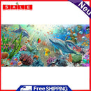Undersea Dolphins Oil Paint By Numbers Kits DIY Handpainted on Canvas Wall Art