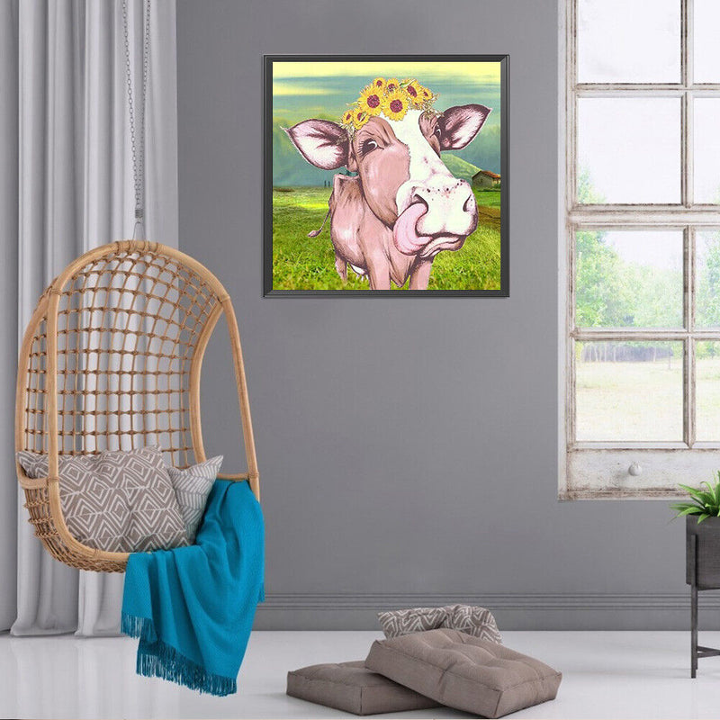 5D DIY Diamond Painting Cattle Full Round Drill Mosaic Rhinestone Picture Decor