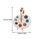 Alloy Jewelry Fashion Rhinestone Drawing Plate Brooch Enamel Creative