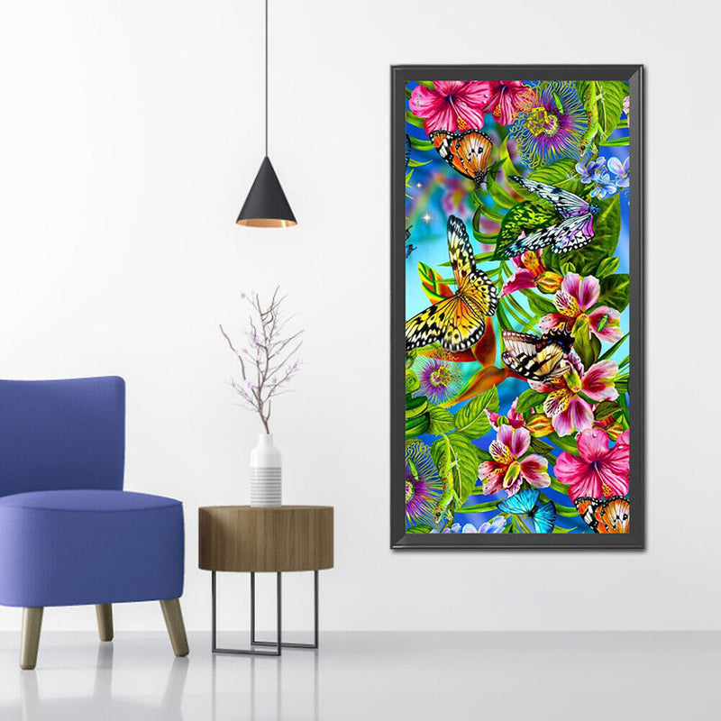 5D Diamond Painting DIY Flower butterfly in the forest Full Round Drill Wa