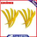 10pcs 4"" Water Drop Turkey Feathers Arrow Real Feathers Vanes (Yellow)