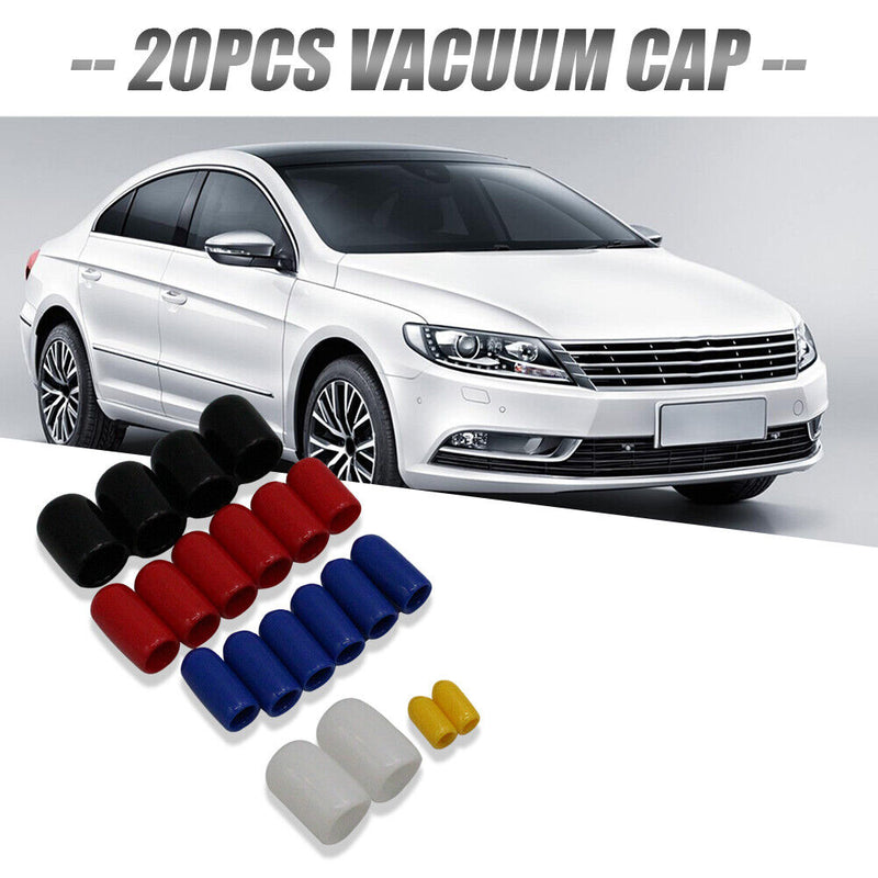 20pcs Assorted Vacuum Line Caps 1/8 3/16 1/4 3/8 5/16 inch for Chevy Ford