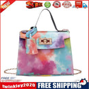 Retro Women Tie Dye Printing Messenger Bag Chain Mini Flap Handbags (Color)