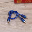 1pc 30cm 2 RCA Male, 1 Female Copper Aluminum RCA Cable for Car Audio v