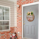 Front Door Sign Interchangeable Round Wood Seasonal Welcome Door Sign Wooden