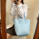 Women Woven Summer Straw Handbag Large Handmade Rattan Shoulder Shopping Bags