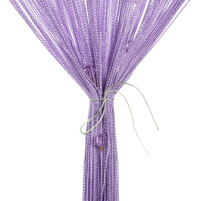 Decorative String Curtain Beads Wall Panel Fringe Room Door Window purple