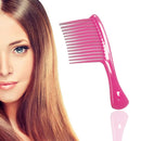 Large Wide Tooth Comb Handle Detangling Reduce Hair Loss Brush Tool (Pink) Newly