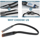 Neck Reading Light - 2 Flexible Soft Silicone Arms 3 Colors 8 LED Book Lights