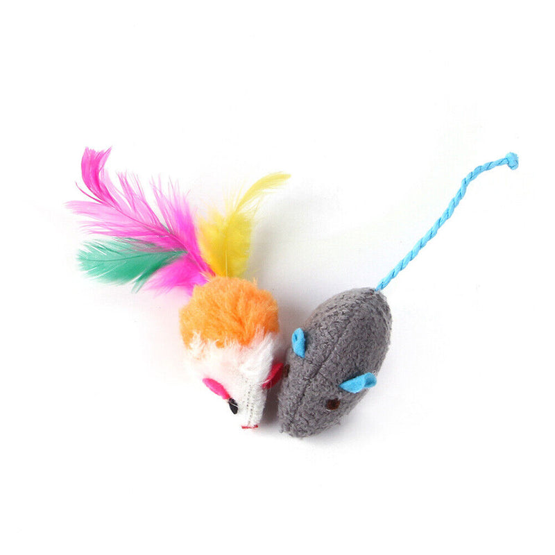 12x Pet Toys Funny Plush Mouse Bell Ball Bite Heavy Duty Pet Interactive Supplies