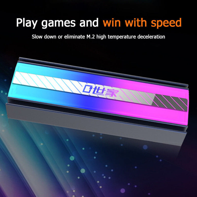 M.2 SSD Cooler Heatsink 5V 3Pin ARGB 2280 Solid State Hard Disk Radiator Newly