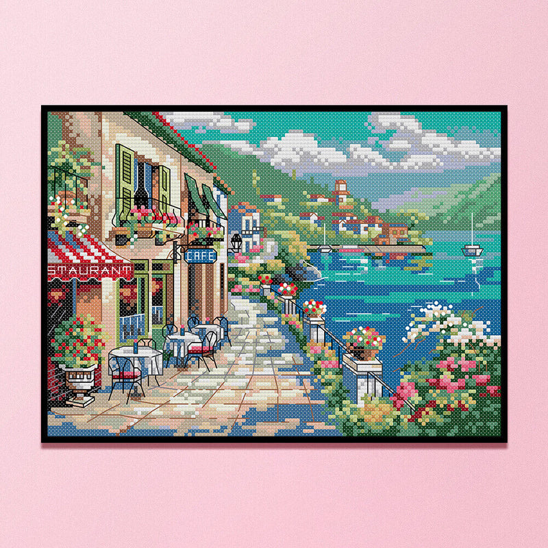 Full Embroidery Scene Printed Cross Stitch 14CT Cotton DIY Kit (FA137)