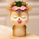 Succulent Planter Cartoon Vase Deer Flower Pot Holder Home Desktop Bonsai Pot