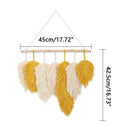 Leaves Boho Living Room Feather Wall Art Hand-woven Tapestry Wall Hanging
