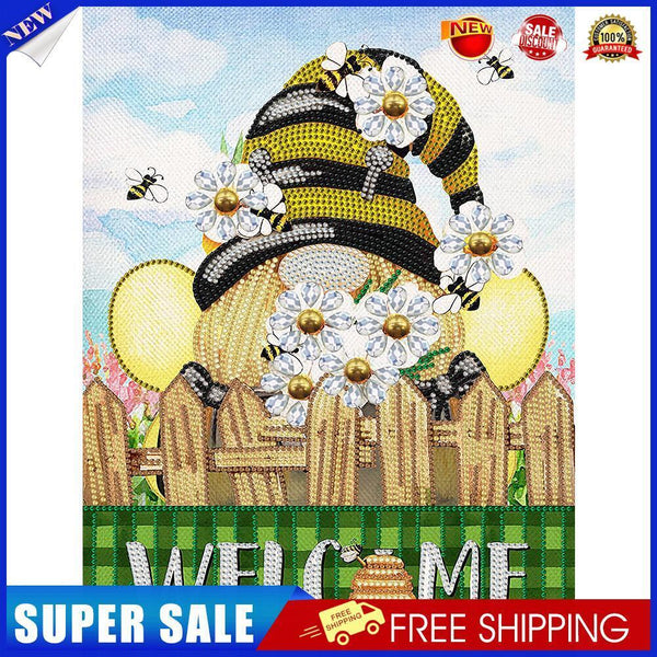 5D DIY Partial Special Shaped Drill Diamond Painting Kit Bee Gnome (HB239)