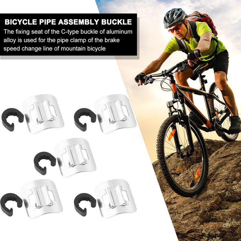 5pcs Bike Brake Line Assembly Buckle MTB Cycle Derailleur Cable Tube Fixed Ba