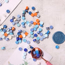 100pcs Octagon Sealing Wax Beads Envelope Seal Stamp Wax Tablet Pill (Blue)