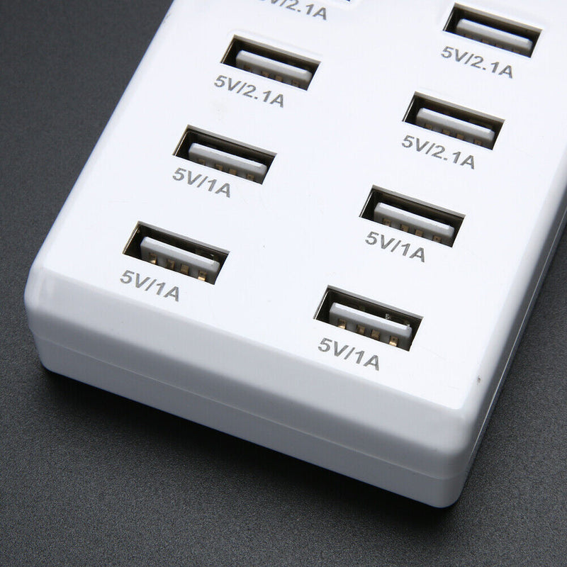 10 Port USB Home Travel Wall AC Charger Fast Charge Power Strip Adapter Newly