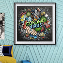 DIY Diamond Abstract Word Full Round Drill Mosaic Art Picture of Rhinestone