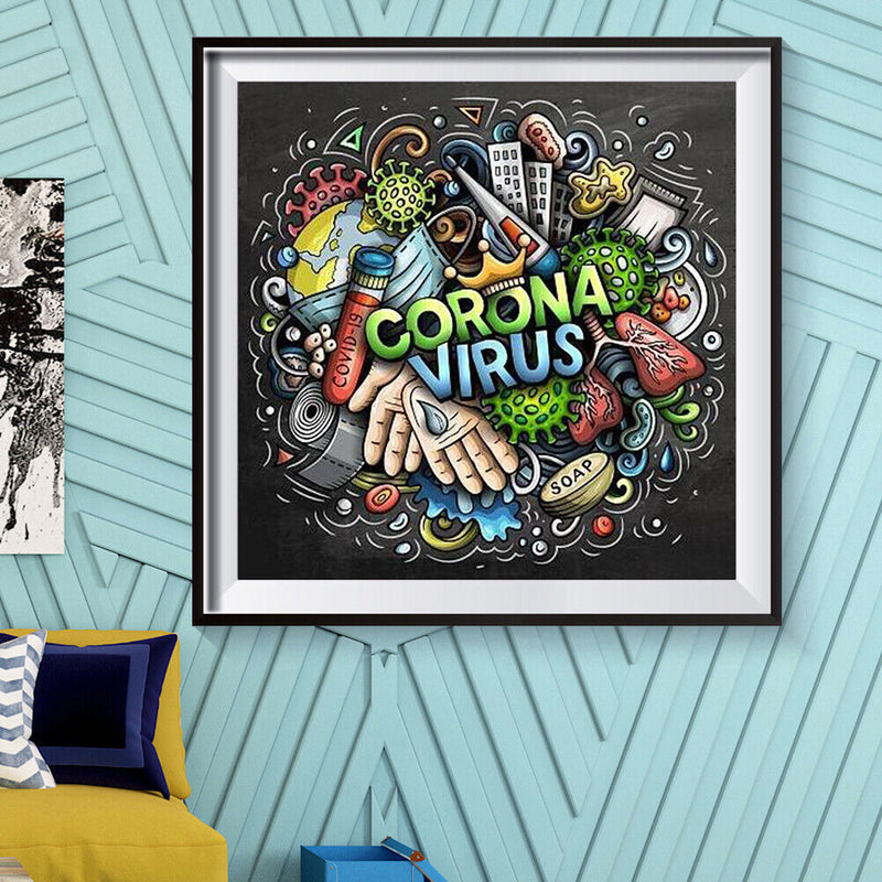 DIY Diamond Abstract Word Full Round Drill Mosaic Art Picture of Rhinestone