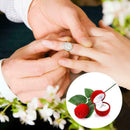 Valentine's Day Artificial Rose Flower Engagement Ring Gift n Desig Box D3L9