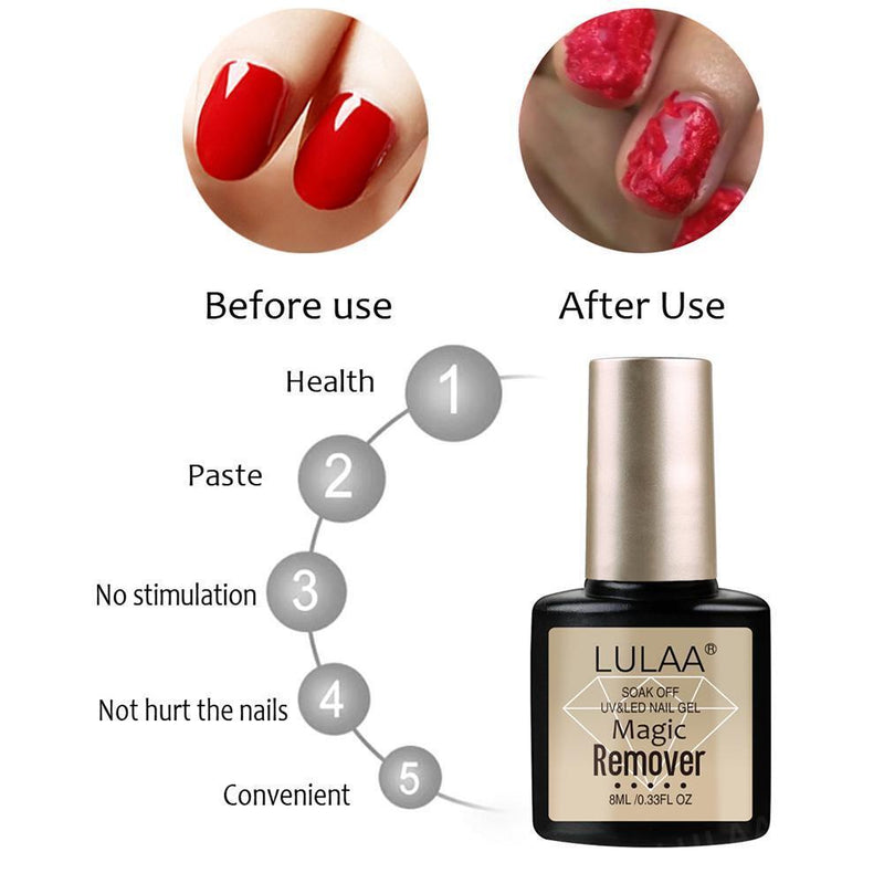 8ml 2 Minutes Burst Nail Polish Remover Glue Magic Soak Off Nail Cleaner