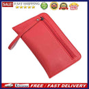 Women Solid Zipper Clutch Wallet Leather Coin Purse Soft Phone Bags (Red)