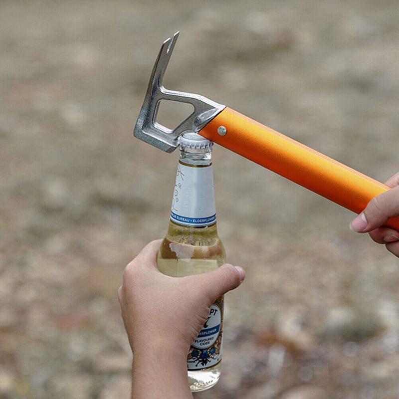 Camping Tent Peg Hammer Hiking Fishing Stake Nail Puller Extractor (Orange)