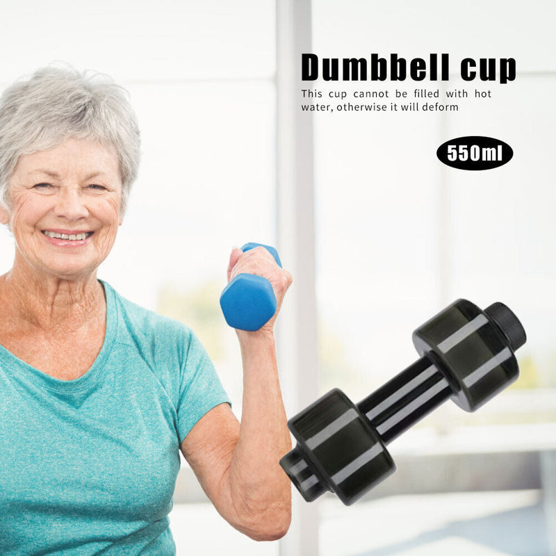 Sports Dumbbell Shaped Kettle Outdoor Fitness Cycling Camping Cold Water Bott