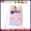 Fashion Children Cartoon Print Plush Coin Purse Fluffy Phone Messenger Bags