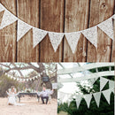 12 Flags 3.2m White Lace Flower Party Wedding Pennant Bunting Banner Decor