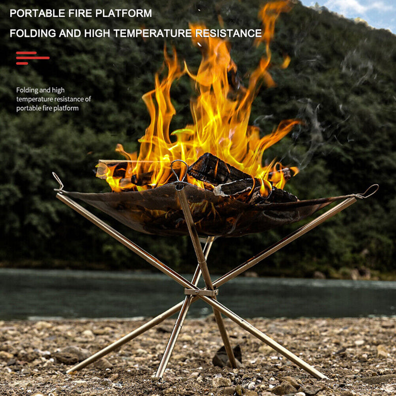 Portable Outdoor Camping Fire Rack Grill Folding Barbecue Grill Bonfire Stove