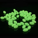 100pcs Hard Luminous Beads Float Balls Fishing Line Stoppers (6x10mm Green)