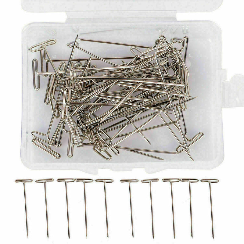 50 Pcs Metal 38mm/1.50" T Pins For Modelling Macrame T3C5 Sewing Craft H8Q5 M8S2
