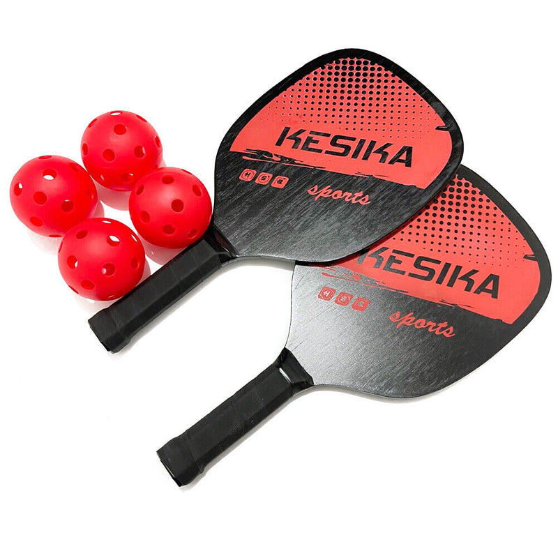 #A 2pcs Peak Paddles Rackets + 4 Balls Set for Women Men Outdoor Sports Supplies