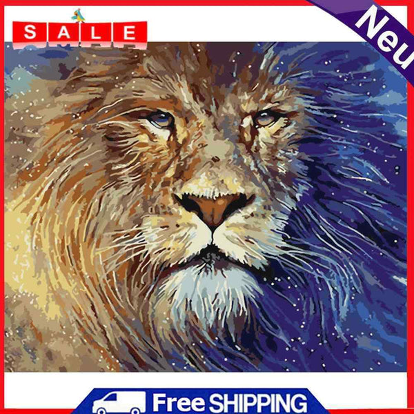 Lion Oil Paint By Numbers Kits DIY Canvas Wall Art Picture Craft Home Decoration