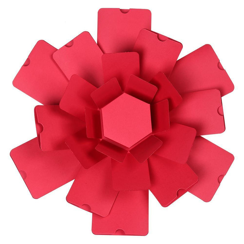 3pcs Explosion Box Hexagonal DIY Photo Album Scrapbooking Box Gift (Red)