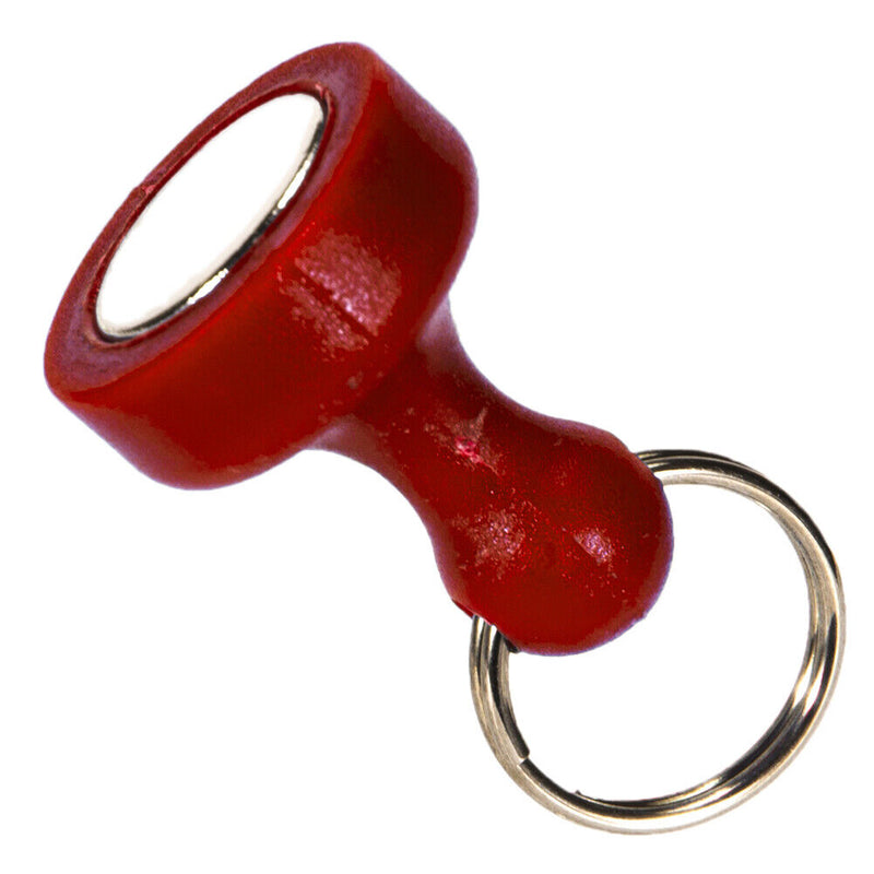 Magnetic Net Release Keeper with Lanyard Carabiners for Fly Fishing (Red)