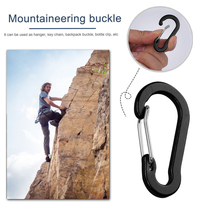 6pcs Outdoor Camping Carabiner Clips Keychain Backpack Mountaineering Buckles
