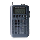 HRD-104 Digital Display Pocket AM FM Radio with 40mm Driver Speaker (Grey) Newly