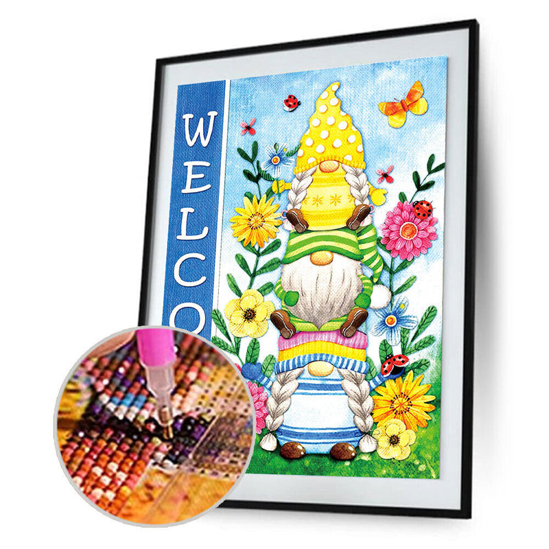 Diamond Painting Kit Gnome Full Round Rhinestone Wall