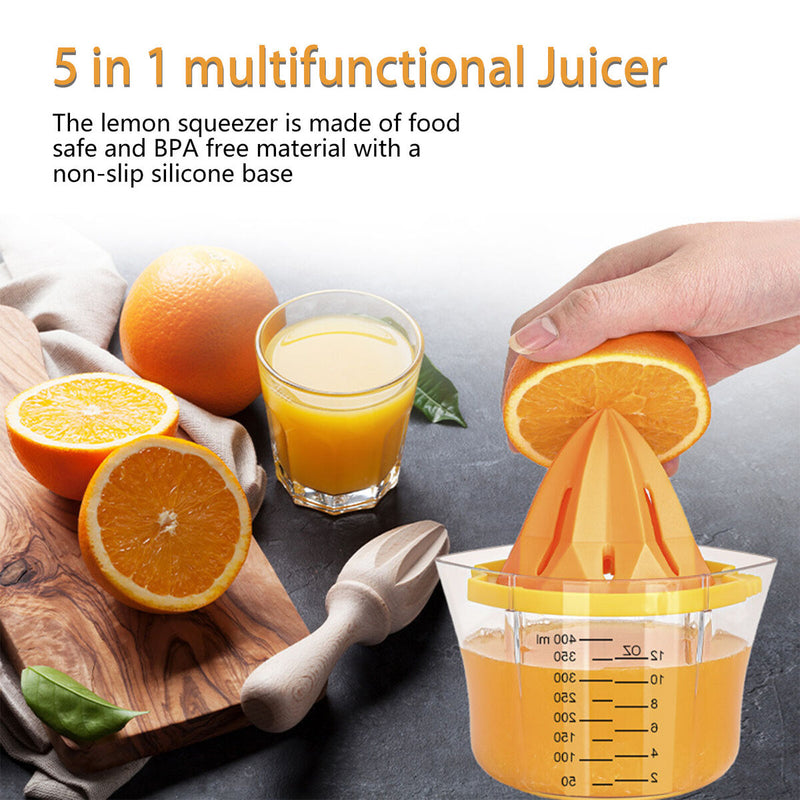 Citrus Juicer Lemon Orange Squeezer 5 in 1 Manual Press Lime Reamer Kitchen