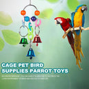 Hanging Cage Bell Bird Parrot Swing Standing Training Colorful Bell Accessories