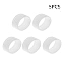 5pcs Tennis Racket Handle Ring Badminton Racquet Grip Band Overgrip (White)