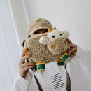 Cute Women Plush Lamb Shoulder Crossbody Bag Casual Ladies Small Handbags