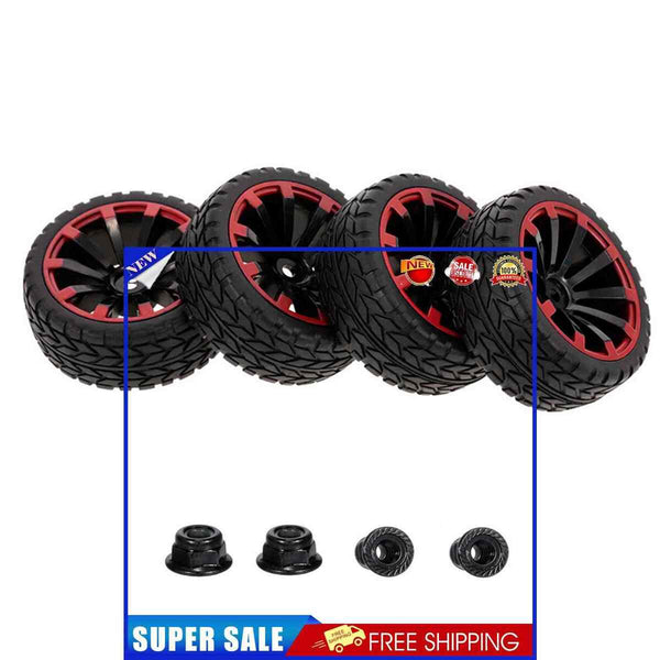 #A 4Pcs 12mm Hex Hub 1.9 inch Beadlock Wheel Rims Tires Set for 1/10 Traxxas Tam