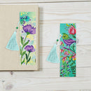 2pcs Diamond Painting Bookmark DIY Flowers Leather Tassel Book Marks Craft Newly