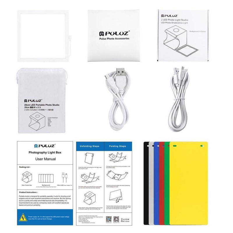Double LED Shadowless Bottom Light Photo Studio Shooting Tent Box Kit Light Box